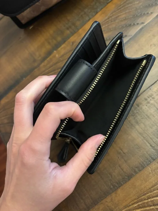 Coach SET Black Leather & Brown Signature Canvas Crossbody with Matching Wallet - Picture 9 of 16